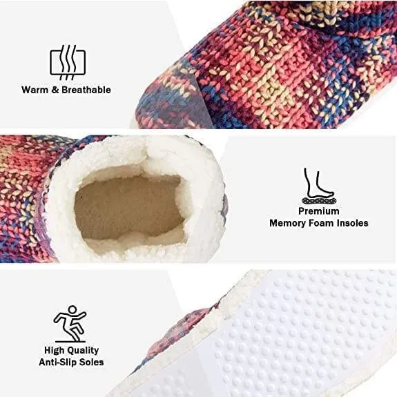 CityComfort Ladies Slipper Boots Knitted Warm Winter Indoor Booties