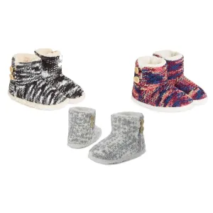 CityComfort Ladies Slipper Boots Knitted Warm Winter Indoor Booties