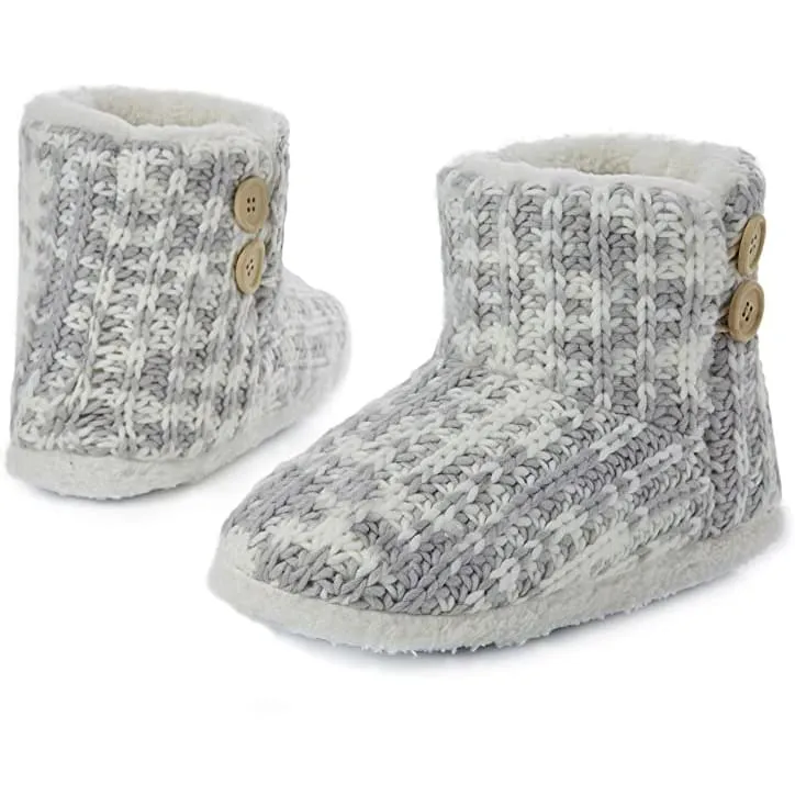 CityComfort Ladies Slipper Boots Knitted Warm Winter Indoor Booties