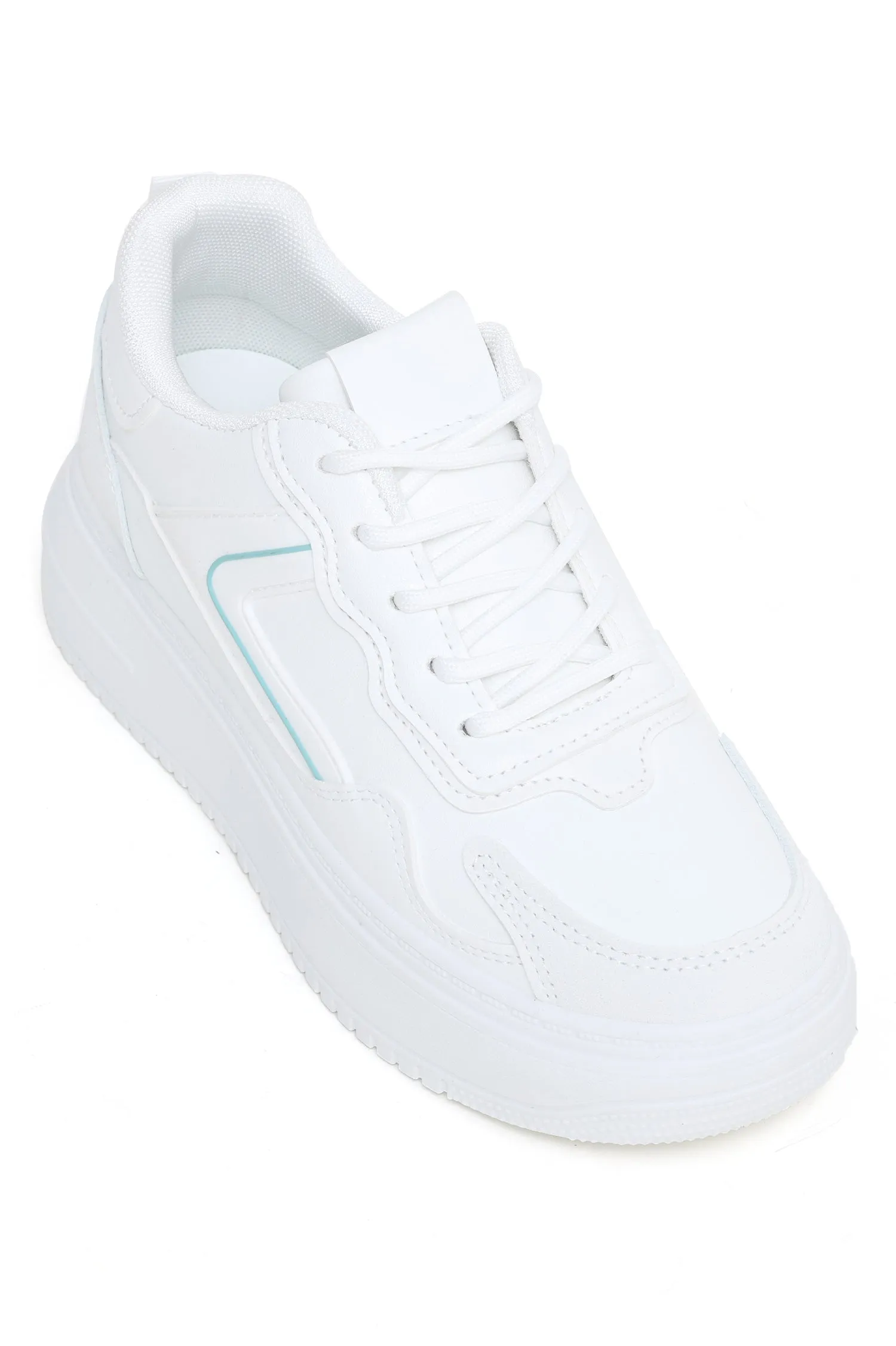 CONTRAST TRAINERS-WHITE