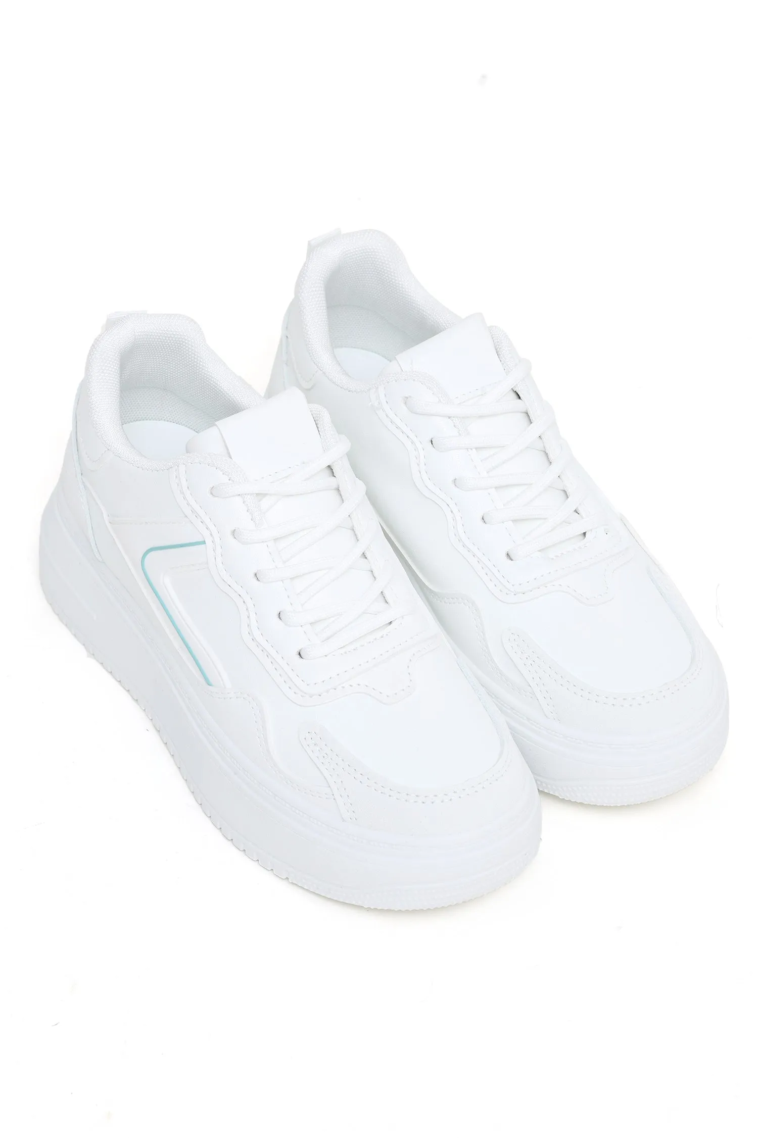 CONTRAST TRAINERS-WHITE
