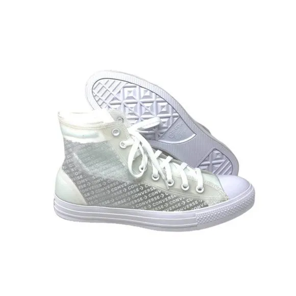 Converse Men's Size 165609C CTAS HI TRANSLUCENT WHITE Canvas Synthetic Sneakers