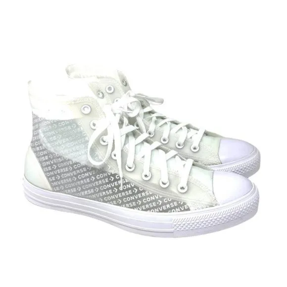 Converse Men's Size 165609C CTAS HI TRANSLUCENT WHITE Canvas Synthetic Sneakers