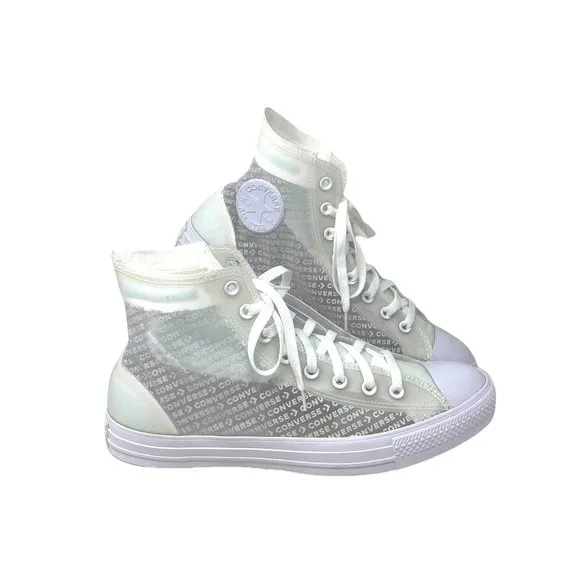Converse Men's Size 165609C CTAS HI TRANSLUCENT WHITE Canvas Synthetic Sneakers