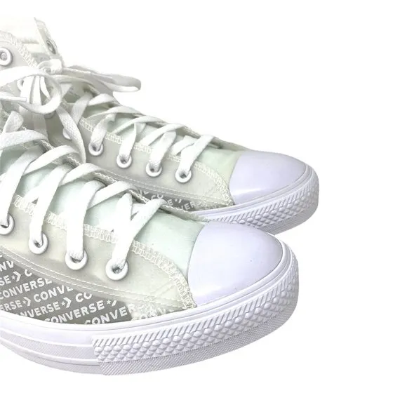 Converse Men's Size 165609C CTAS HI TRANSLUCENT WHITE Canvas Synthetic Sneakers