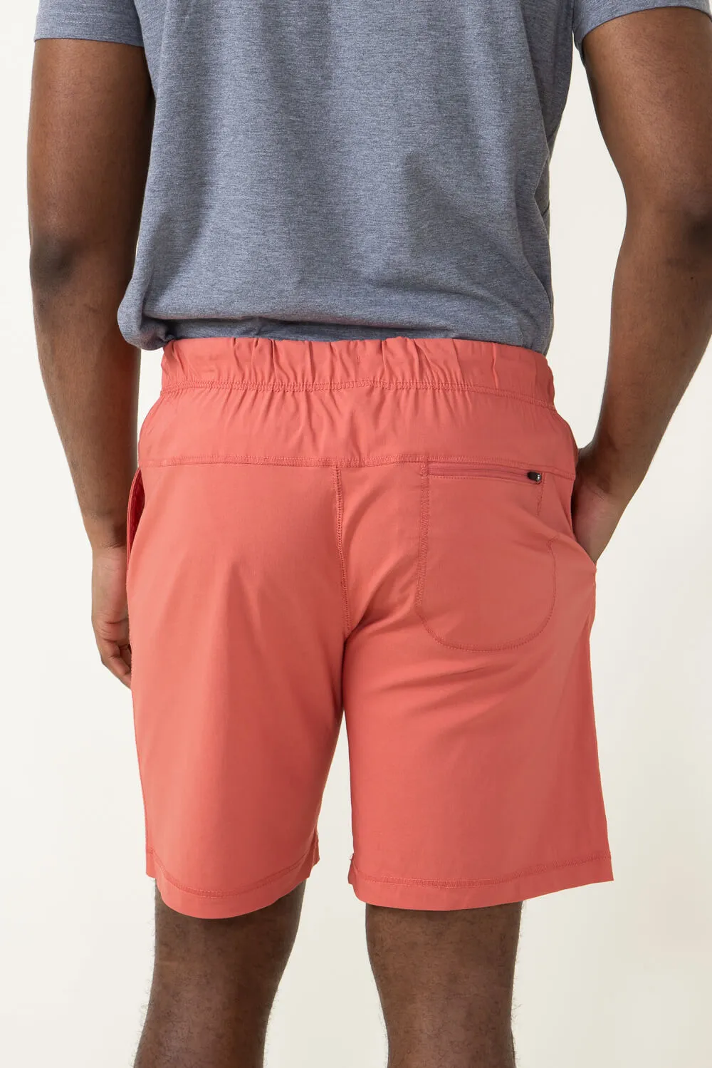 Copper & Oak Tech Pull On Shorts for Men in Red Orange | K2S510-657FADEDROSE
