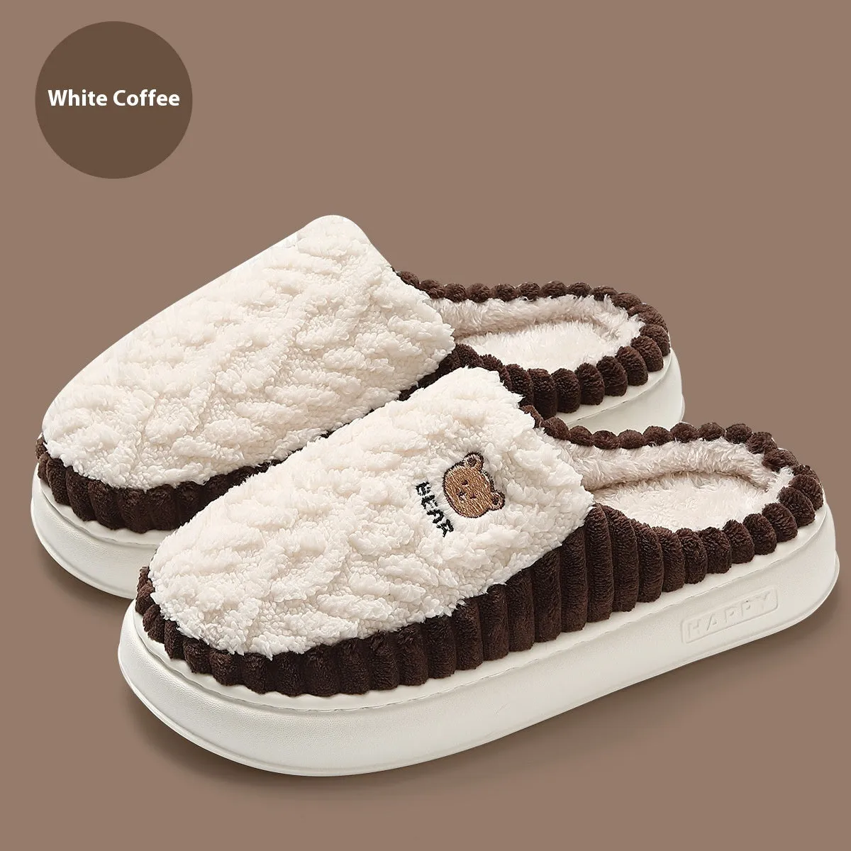 Cute Bear Plush Slippers