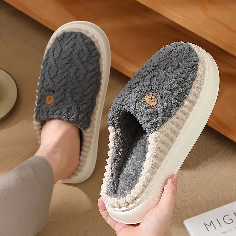 Cute Bear Plush Slippers
