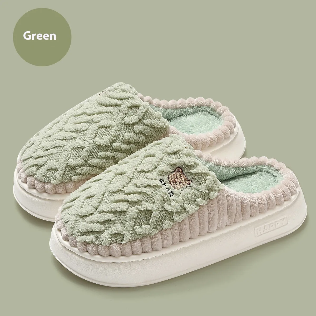 Cute Bear Plush Slippers