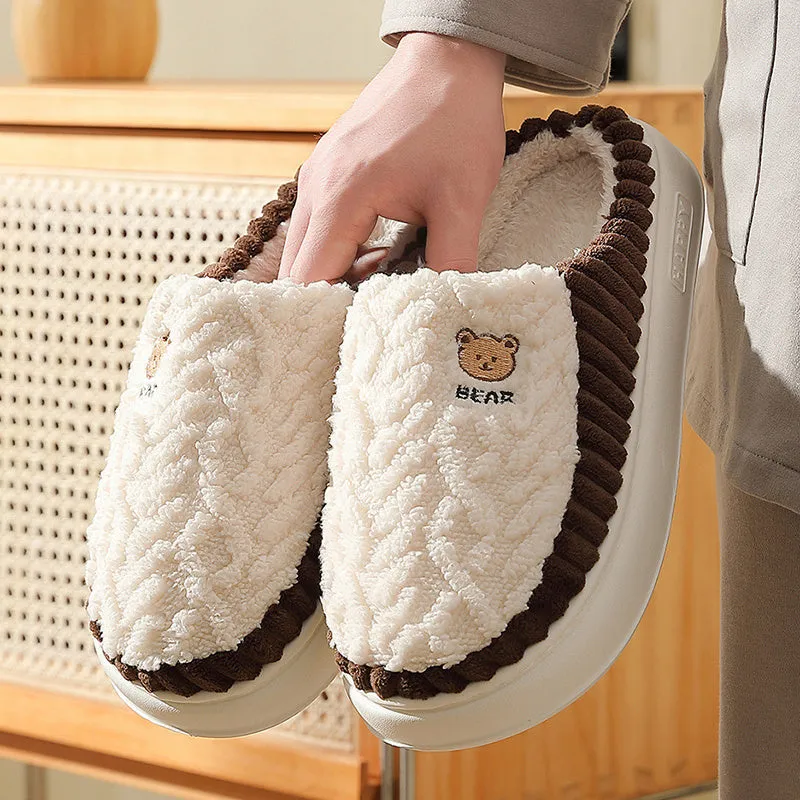 Cute Bear Plush Slippers