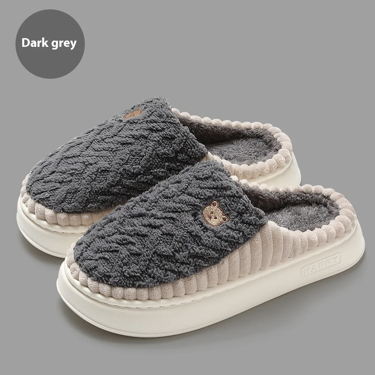 Cute Bear Plush Slippers