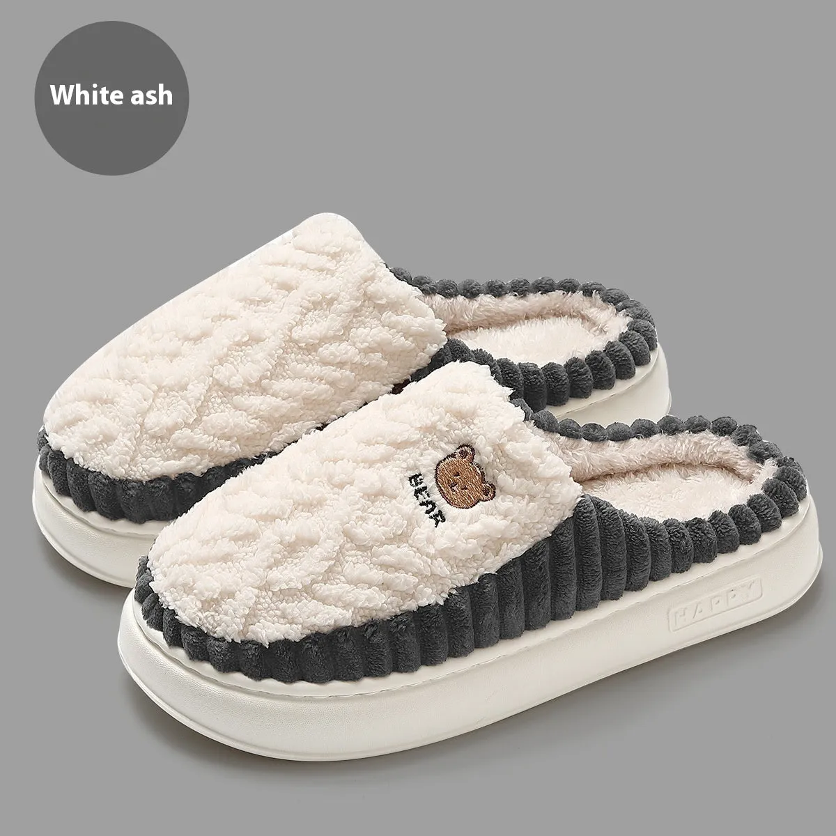 Cute Bear Plush Slippers
