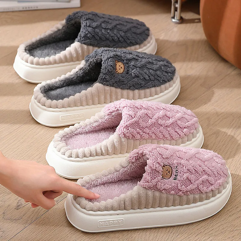 Cute Bear Plush Slippers