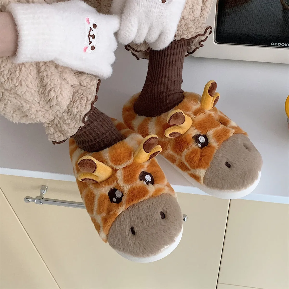 Cute Giraffe Slipper Comfortable Warm Winter Slippers Cotton Shoes
