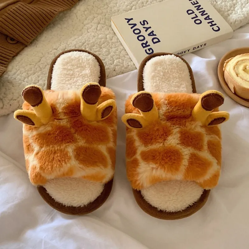 Cute Giraffe Slipper Comfortable Warm Winter Slippers Cotton Shoes