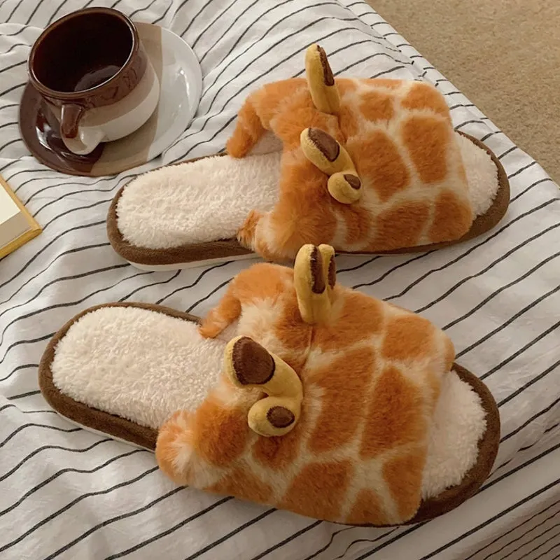 Cute Giraffe Slipper Comfortable Warm Winter Slippers Cotton Shoes