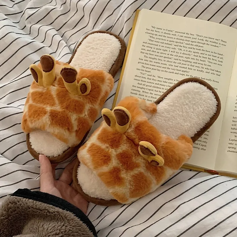 Cute Giraffe Slipper Comfortable Warm Winter Slippers Cotton Shoes