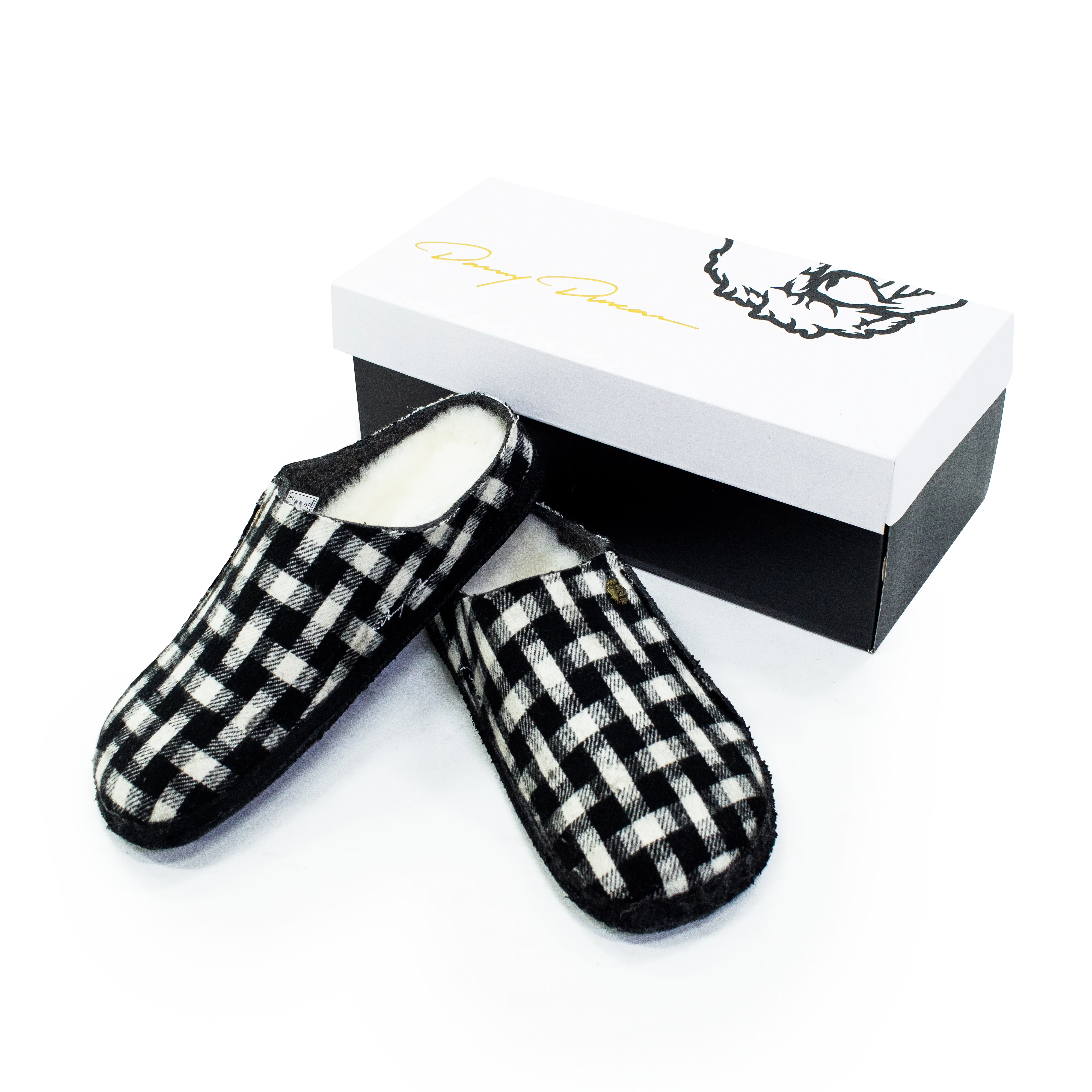 Danny Duncan Black/White Slippers