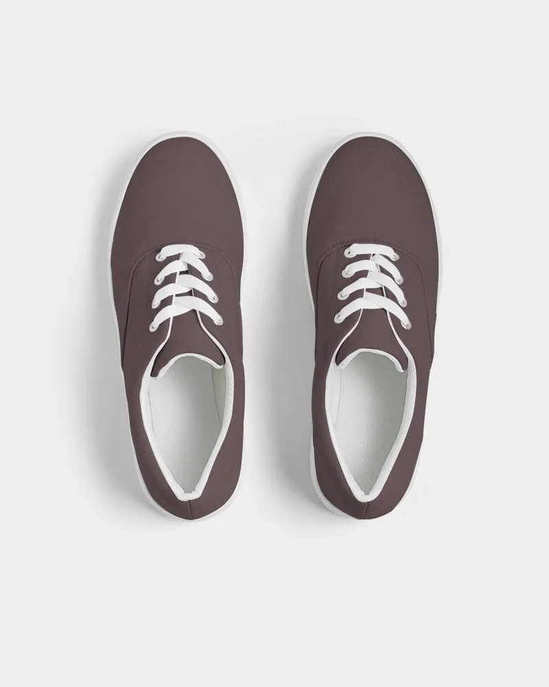 Dark Pink Brown Men's Canvas Sneakers | Men's | Dark Pale Pastel Pink Brown | C0M30Y15K80