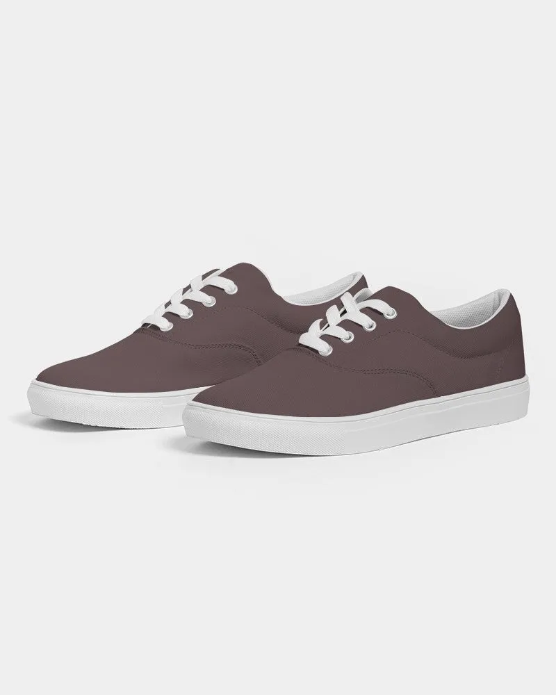 Dark Pink Brown Men's Canvas Sneakers | Men's | Dark Pale Pastel Pink Brown | C0M30Y15K80