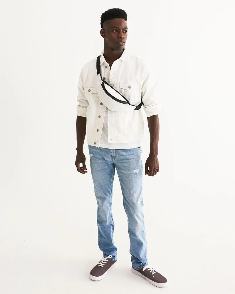 Dark Pink Brown Men's Canvas Sneakers | Men's | Dark Pale Pastel Pink Brown | C0M30Y15K80