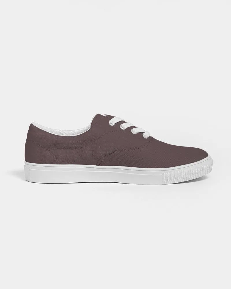 Dark Pink Brown Men's Canvas Sneakers | Men's | Dark Pale Pastel Pink Brown | C0M30Y15K80