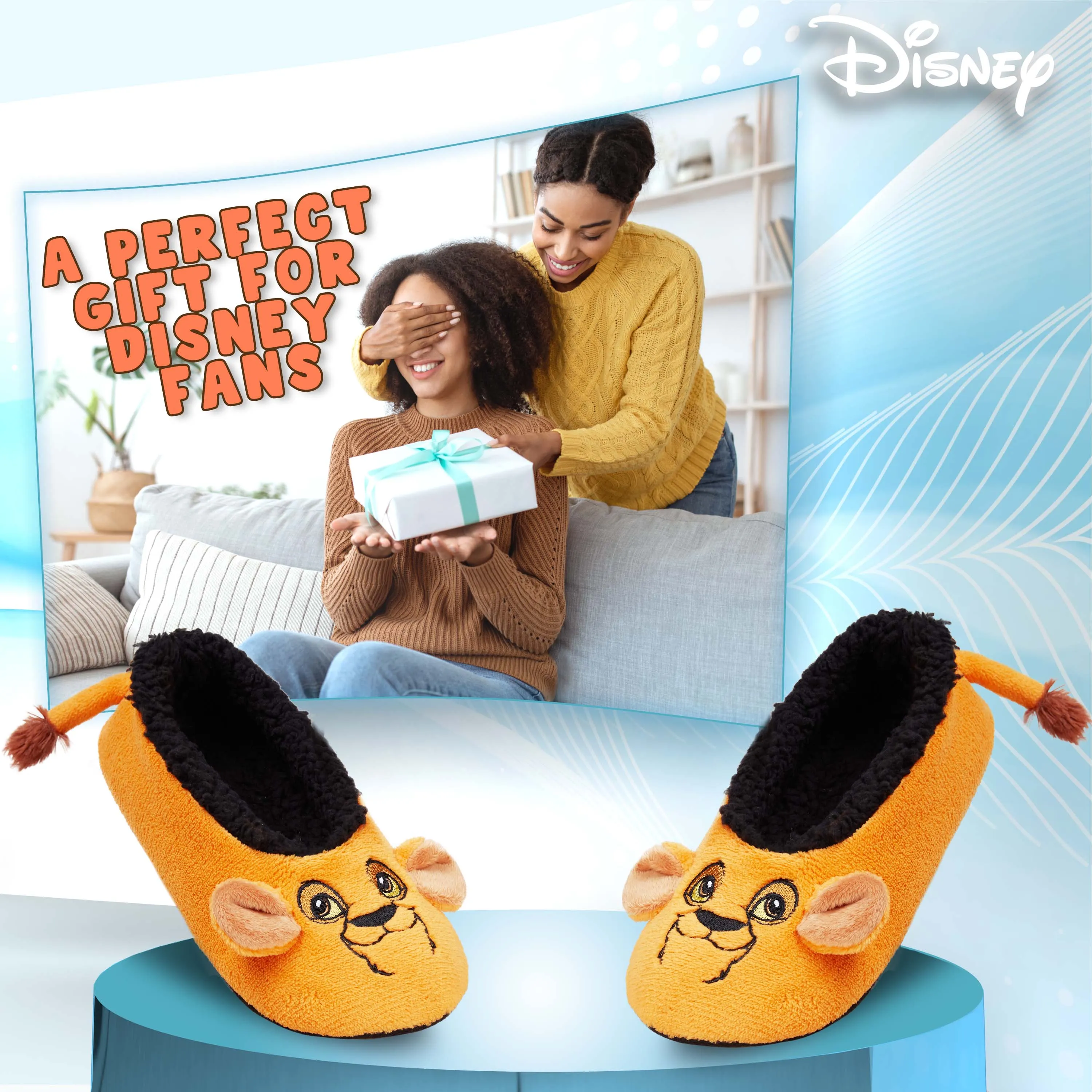 Disney Lion King Fluffy Slippers Socks for Women, Ballet Slippers Non Slip, Lion King Gifts