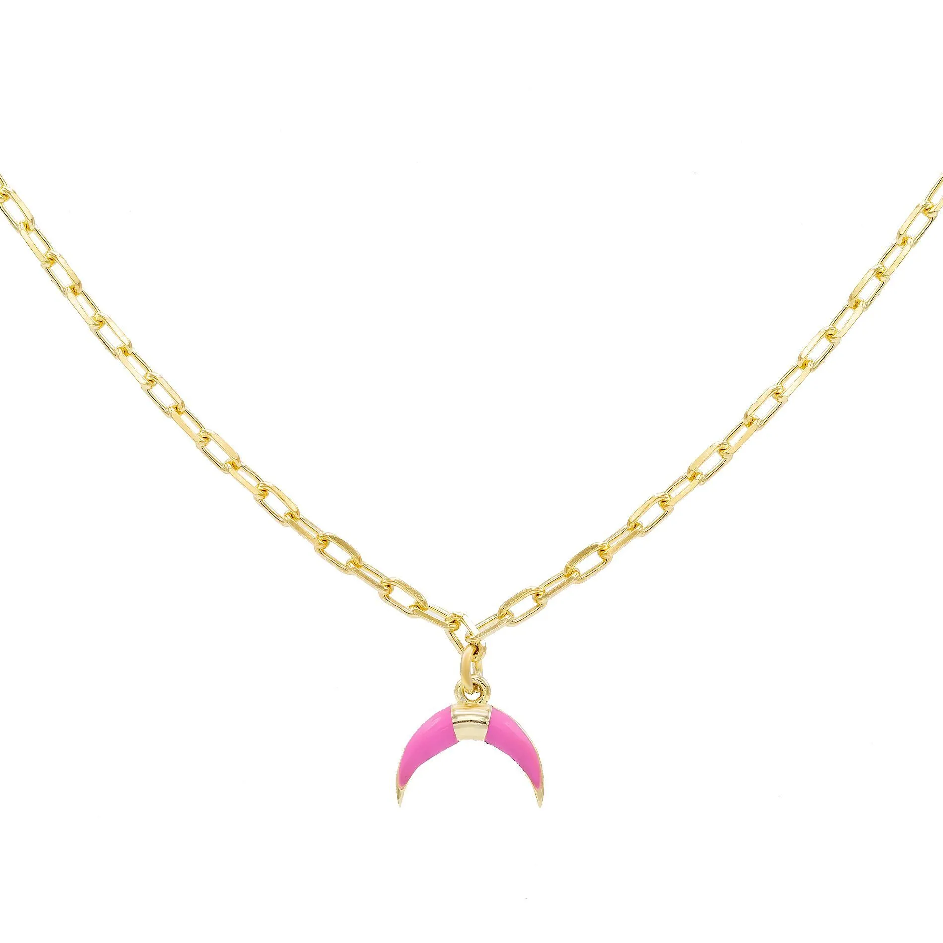 Enamel Cowhorn Necklace