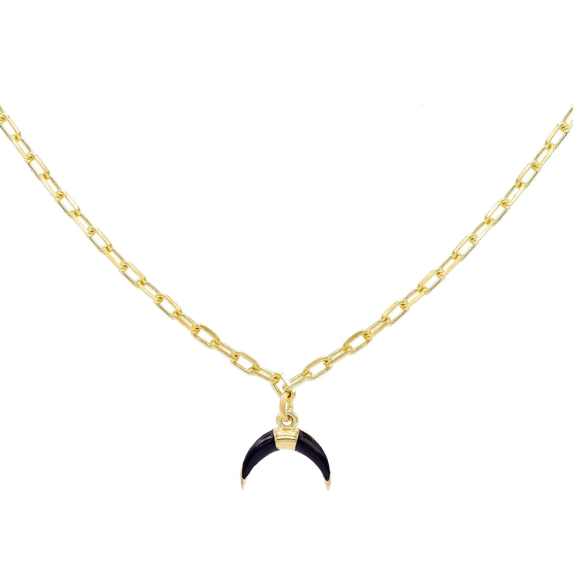 Enamel Cowhorn Necklace