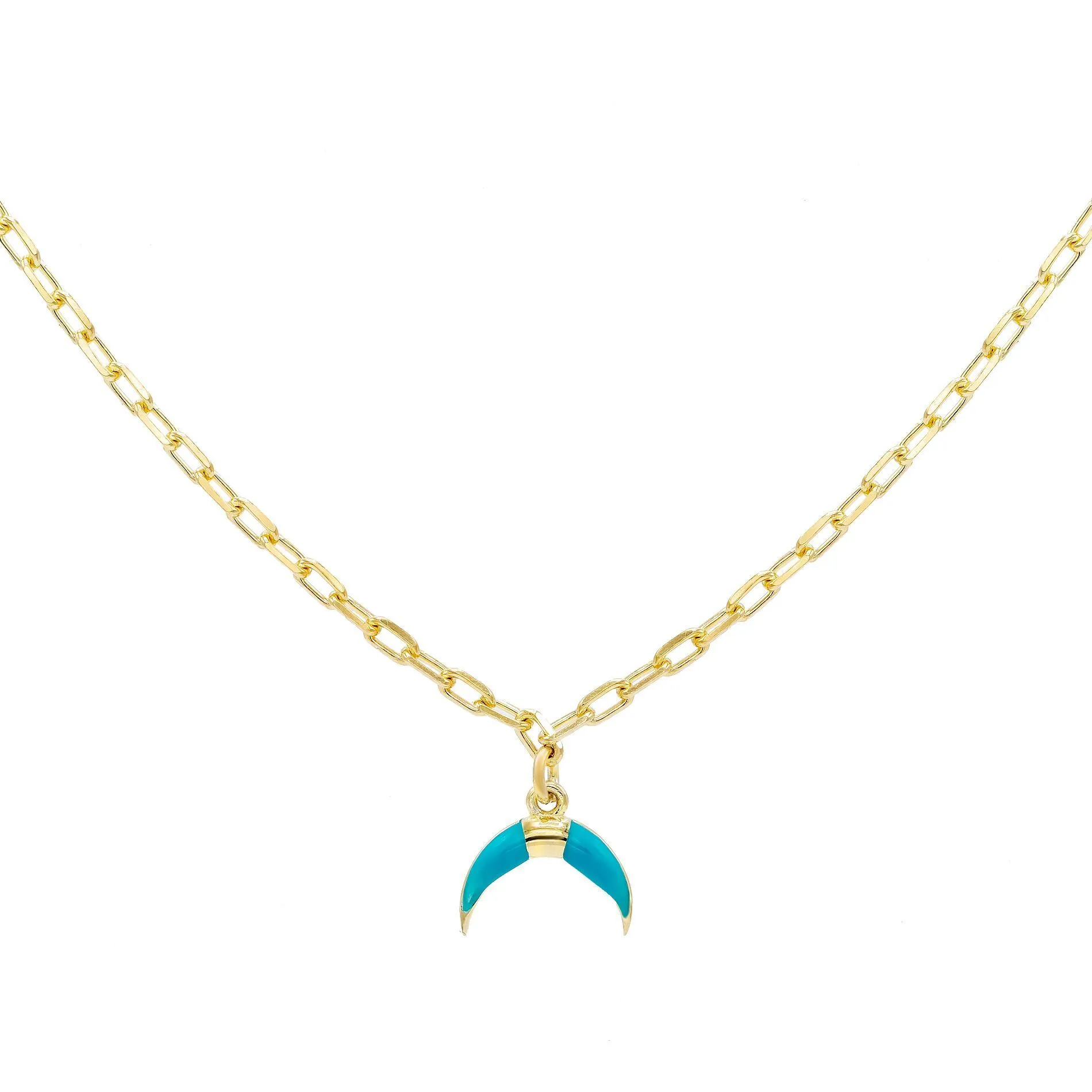 Enamel Cowhorn Necklace