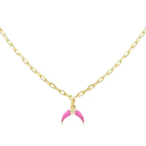 Enamel Cowhorn Necklace