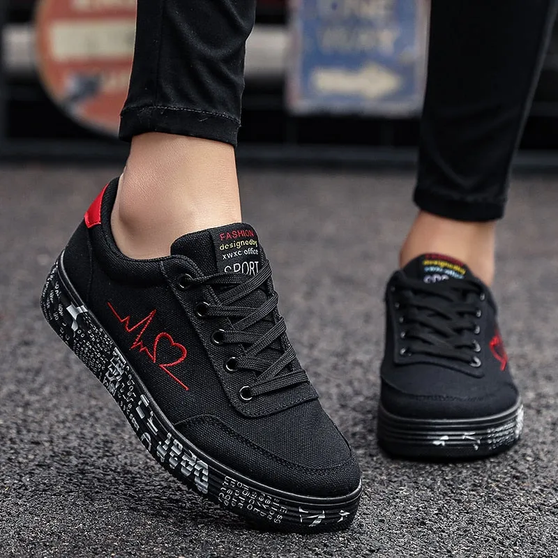 Fashion Women Vulcanized Shoes Sneakers Ladies Lace-up