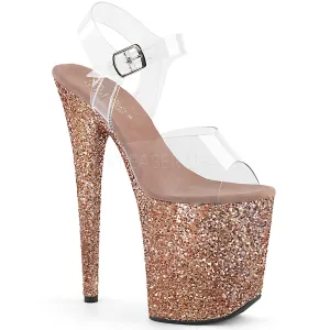 FLAMINGO-808LG  Clear/Rose Gold Multi Glitter