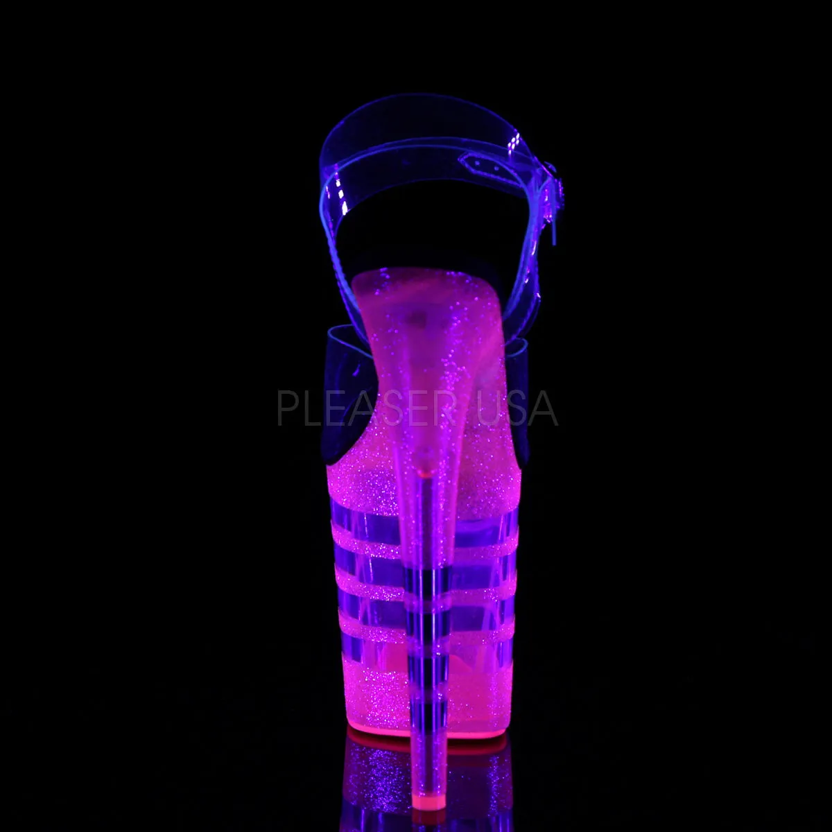 FLAMINGO-808UVLN  Clear/Neon Bubble Gum Pink Glitter