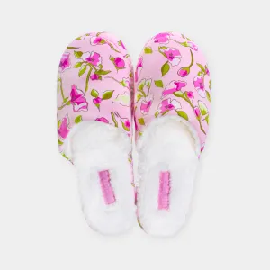 Floral Slippers - Pink Rose Garden