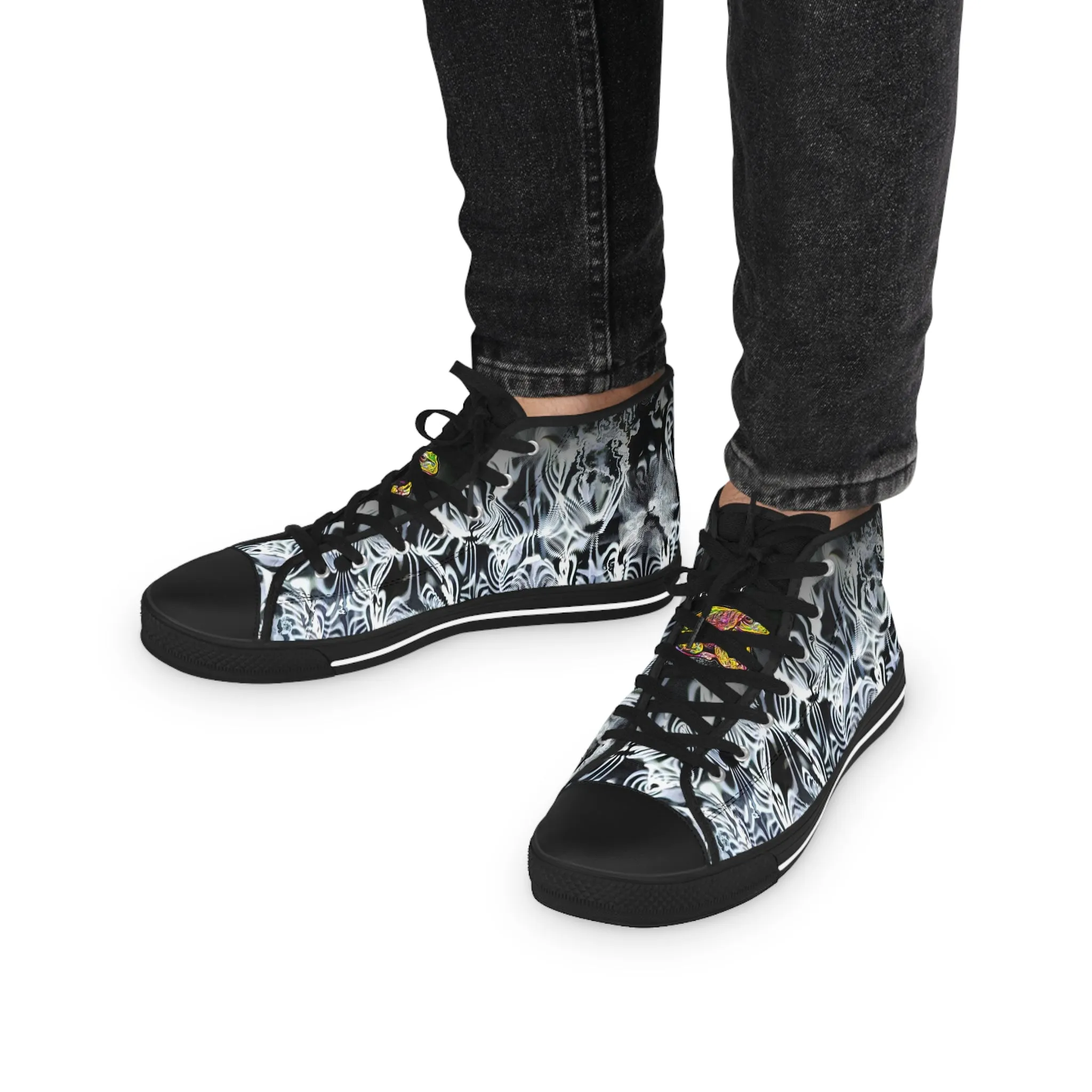 Galaxy Frog Men's High Top Cymatics Sneakers 0001