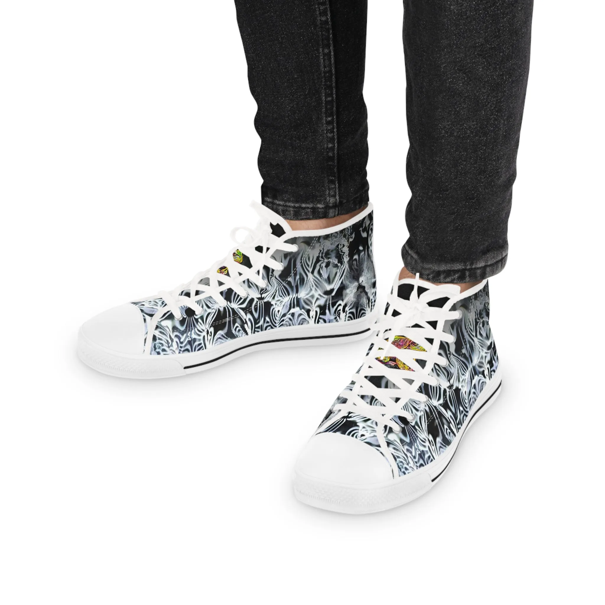 Galaxy Frog Men's High Top Cymatics Sneakers 0001
