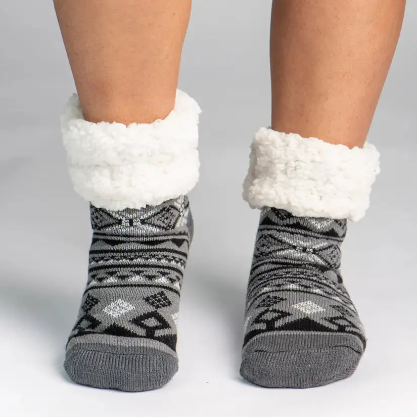 Geometric Black - Recycled Slipper Socks