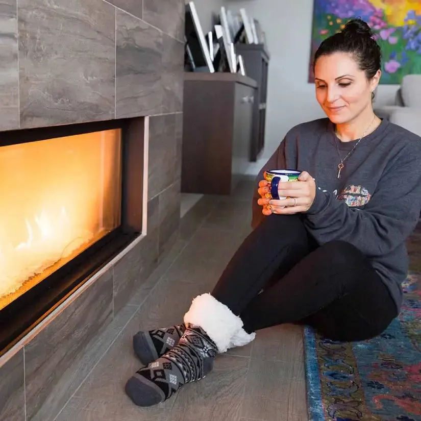 Geometric Black - Recycled Slipper Socks