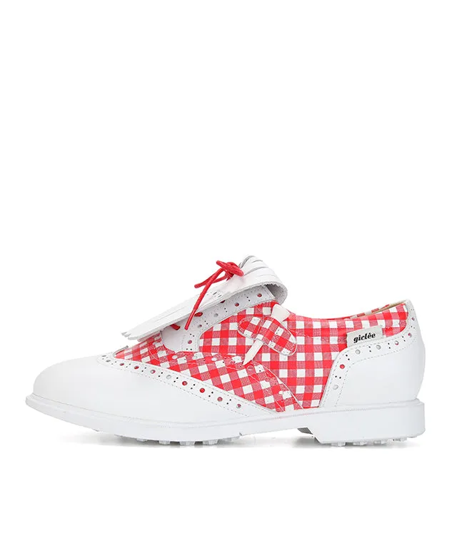 Giclee Tee-In Spikeless Golf Shoes - Red Check