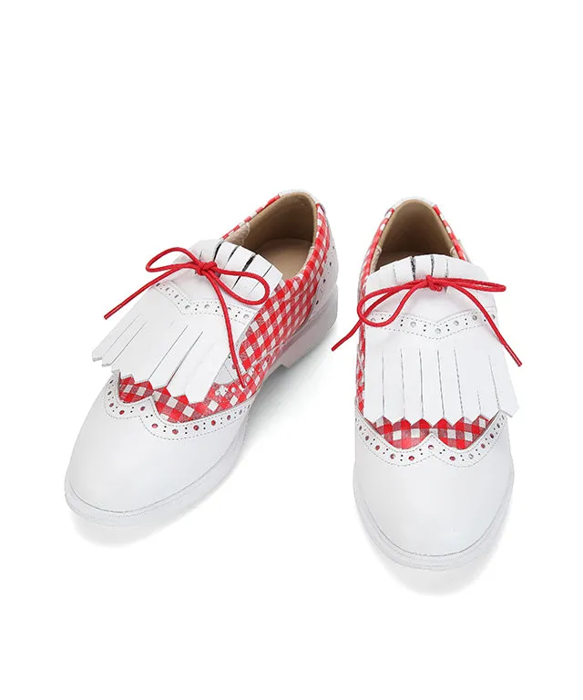 Giclee Tee-In Spikeless Golf Shoes - Red Check