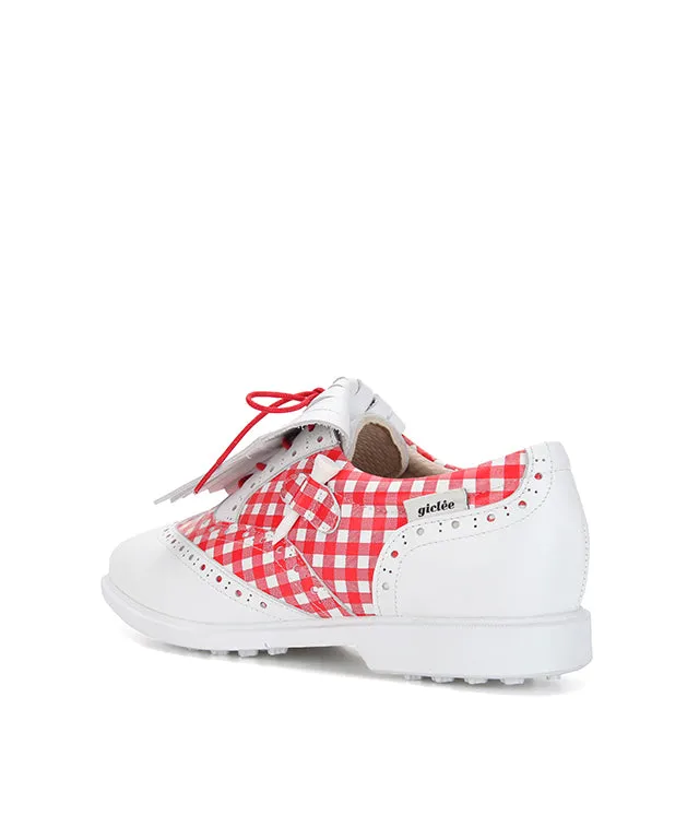 Giclee Tee-In Spikeless Golf Shoes - Red Check