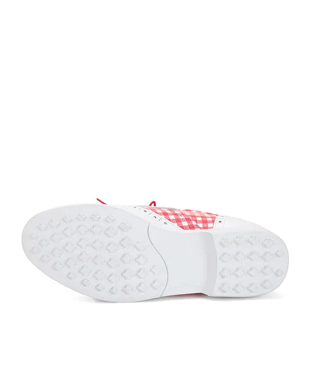 Giclee Tee-In Spikeless Golf Shoes - Red Check