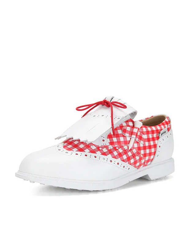 Giclee Tee-In Spikeless Golf Shoes - Red Check