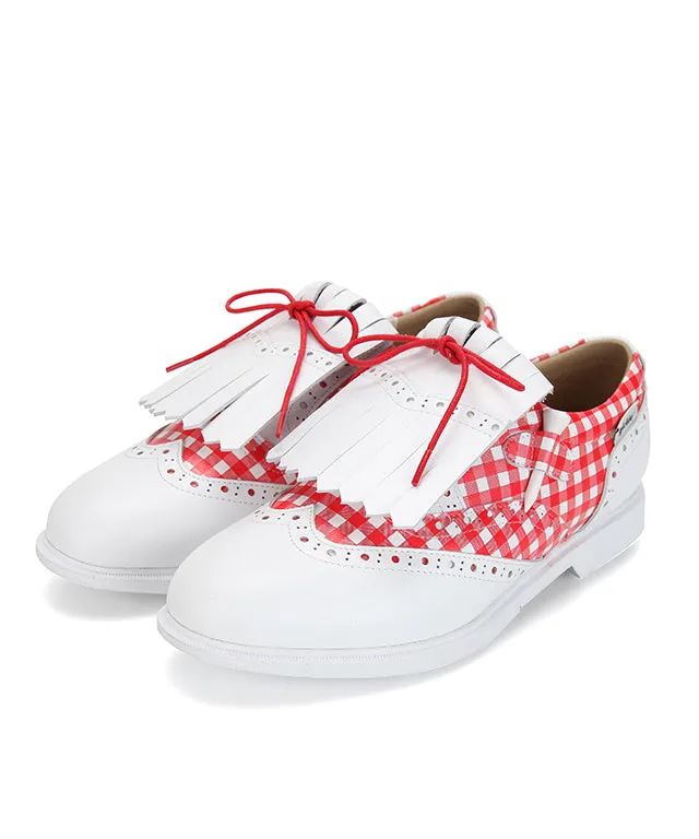 Giclee Tee-In Spikeless Golf Shoes - Red Check