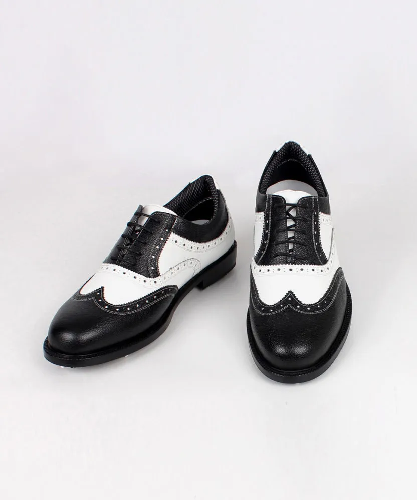Giclee Unisex Classy Combi Premium Leather Golf Shoes - Black