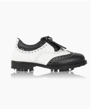Giclee Unisex Classy Combi Premium Leather Golf Shoes - Black