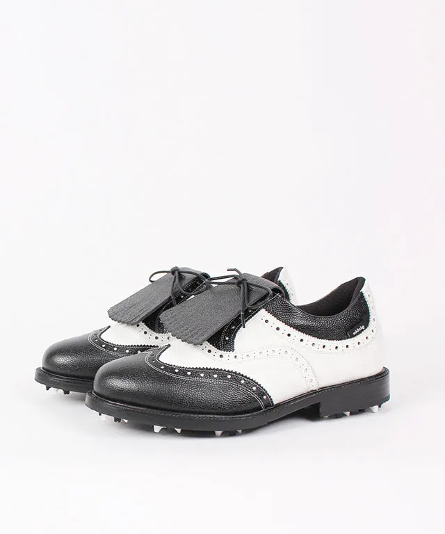 Giclee Unisex Classy Combi Premium Leather Golf Shoes - Black