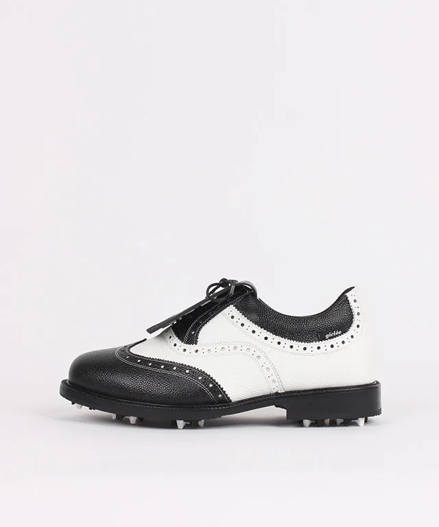 Giclee Unisex Classy Combi Premium Leather Golf Shoes - Black