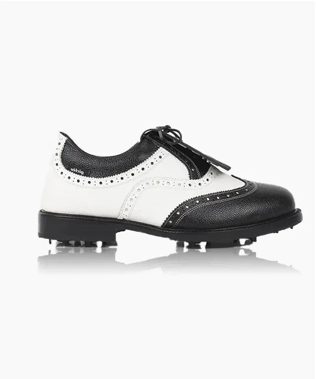 Giclee Unisex Classy Combi Premium Leather Golf Shoes - Black